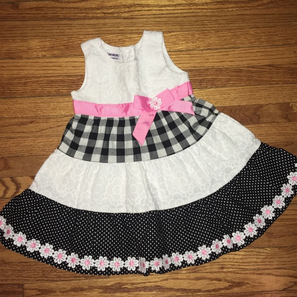 Blueberi Boulevard Baby Girl Dress, Blueberi Boulevard Pink Black White Dress - Picture 8 of 16